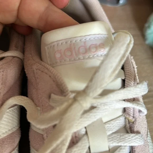 Adidas VL Court 2.0 Suede Casual Trainers Sneakers F35128 Pink & White - 11 - Picture 7 of 11
